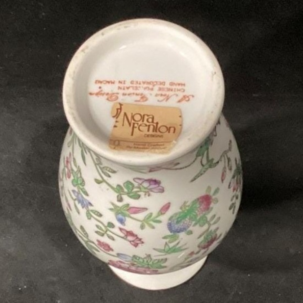 Nora Fenton Designs Mille Fleur Decorated Porcelain Asian Vase 308-1 Vintage - Picture 4 of 11